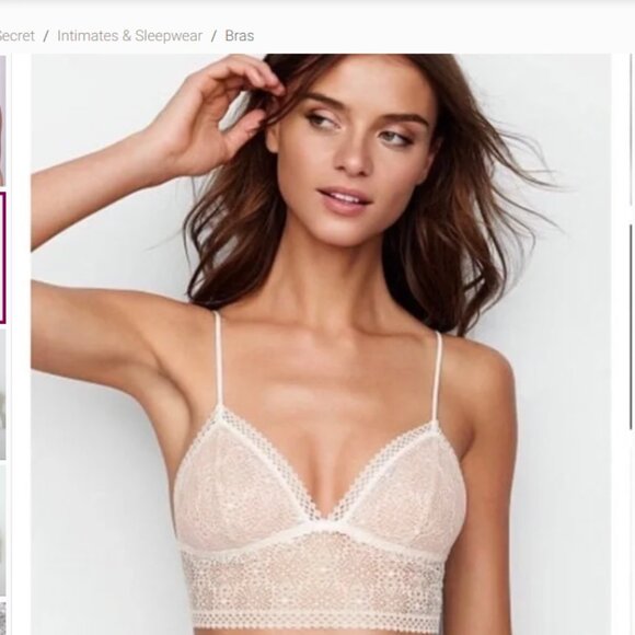 Victoria’s Secret Long Line Lace Bralette Large Ivory | Coquette‎ Lingeriecore - Picture 3 of 15